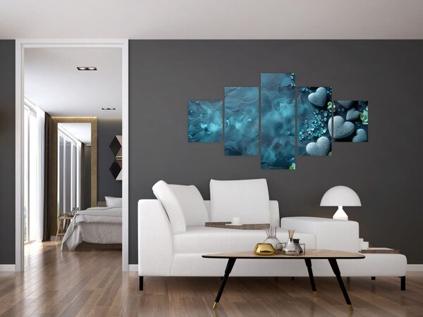 Obraz - Kameny tvaru srdce (125x70 cm)