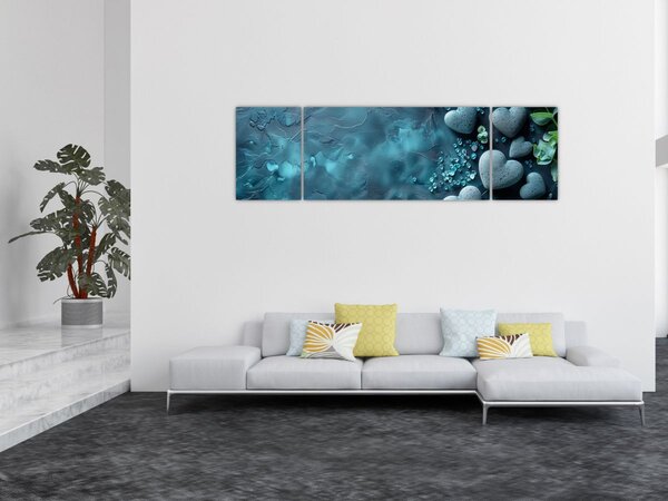Obraz - Kameny tvaru srdce (170x50 cm)
