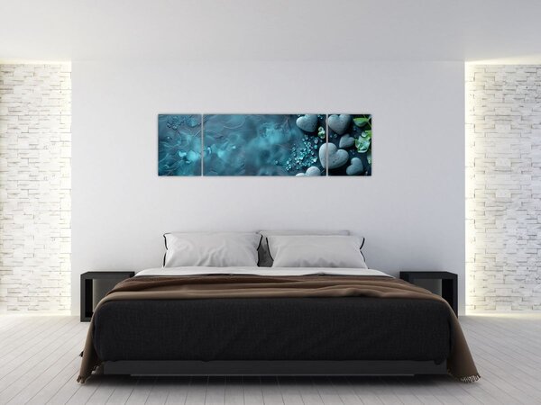 Obraz - Kameny tvaru srdce (170x50 cm)