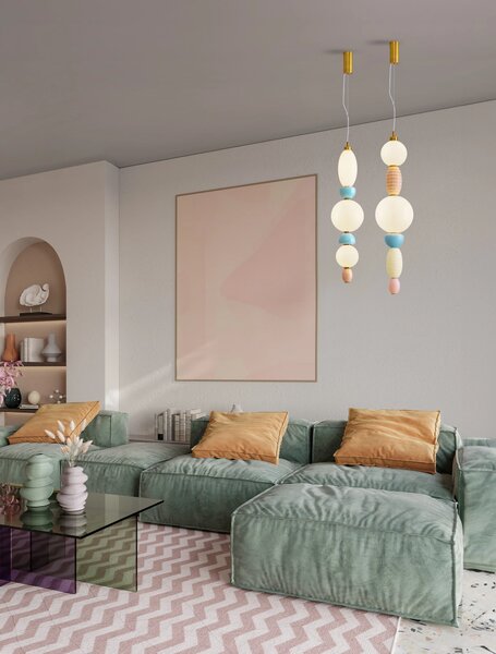 LED zlato-modro-fialové designové svítidlo Obří