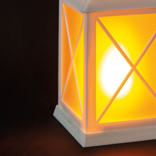 SOLIGHT LED vánoční lucerna bílá, 20cm, časovač, 2xAA