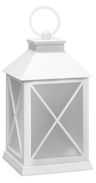 SOLIGHT LED vánoční lucerna bílá, 20cm, časovač, 2xAA
