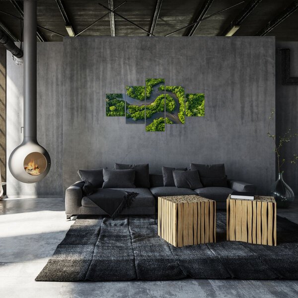 Obraz - Lesní krajina s řekou (125x70 cm)