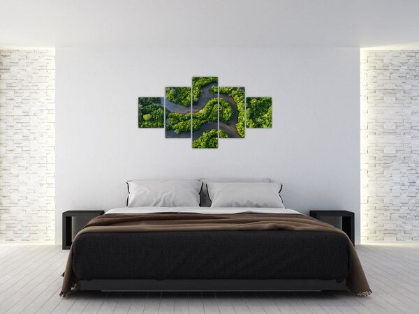 Obraz - Lesní krajina s řekou (125x70 cm)