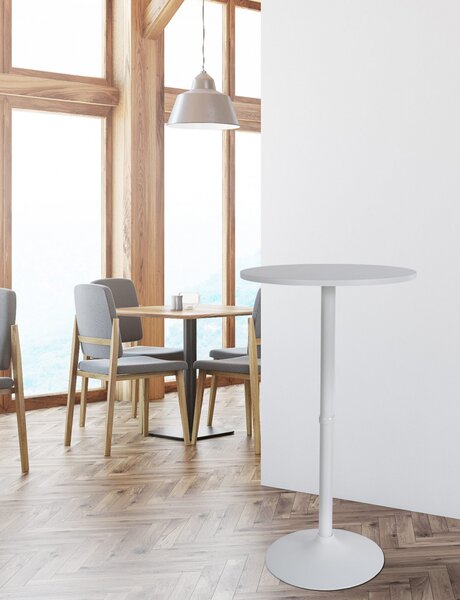 Barový stůl kulatý DS25199, bílý / rám bílý - v108 x Ø60 cm