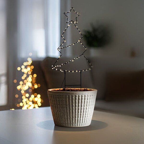 SOLIGHT LED venkovní dekorace vánoční stromeček IP44, 85x LED, časovač, 68cm, 3x AA