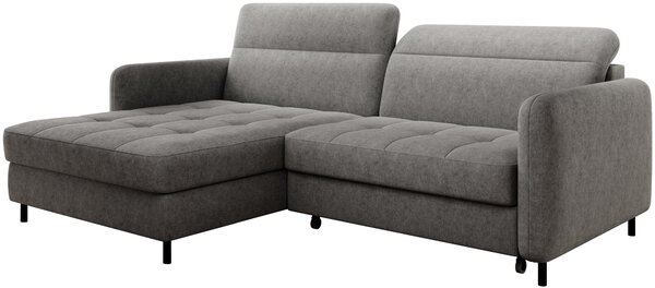 Elegantní rozkládací sedací souprava ZULEYKA - světle šedá, levý roh