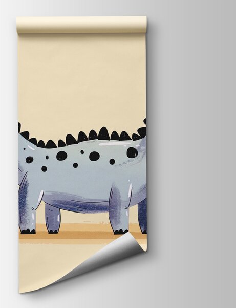 Fototapeta Kreslený dinosaurus s rostlinami a květinami, Fototapety s dinosaury, Populární fototapety, w01357v2 - Tapeko.co.cz