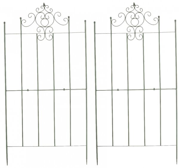 2x Mřížka na popínavé rostliny Paula - 180 x 85,5 cm - Zelená antik