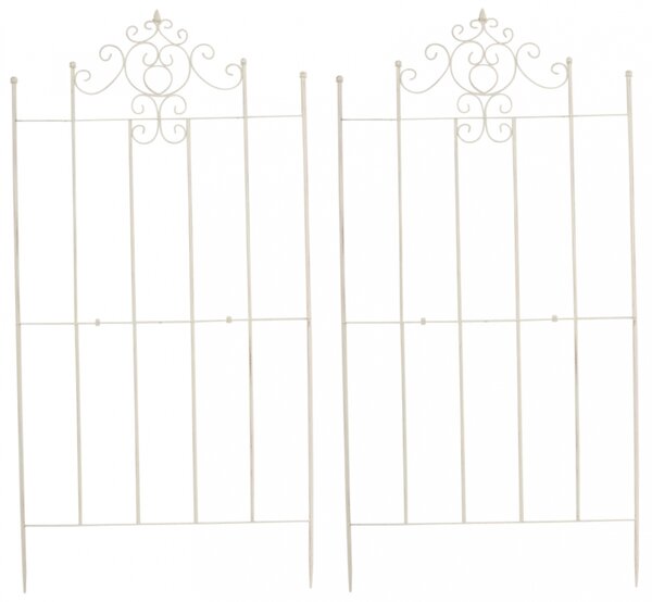 2x Mřížka na popínavé rostliny Paula - 180 x 85,5 cm - Krémová antik