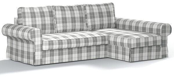 Potah na pohovku IKEA Backabro rozkládací se šezlongem barva šedá látka pletený vzor, vzorované