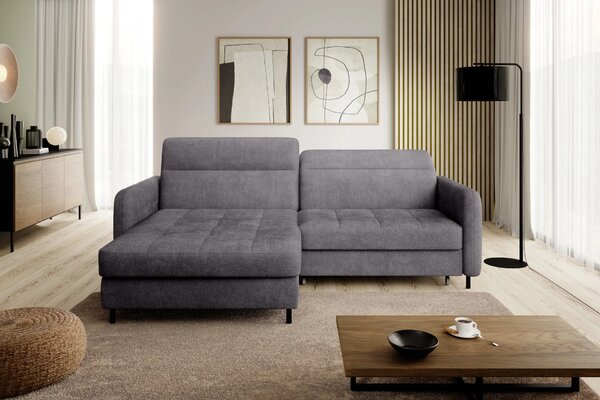 Elegantní rozkládací sedací souprava ZULEYKA - tmavě šedá, levý roh
