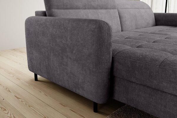 Elegantní rozkládací sedací souprava ZULEYKA - tmavě šedá, levý roh