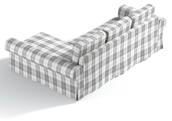 Potah na pohovku IKEA Backabro rozkládací se šezlongem barva šedá látka pletený vzor, vzorované