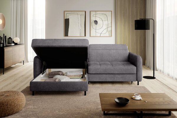 Elegantní rozkládací sedací souprava ZULEYKA - tmavě šedá, levý roh
