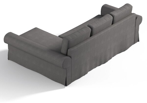 Potah na pohovku IKEA Backabro rozkládací se šezlongem barva šedá látka pletený vzor