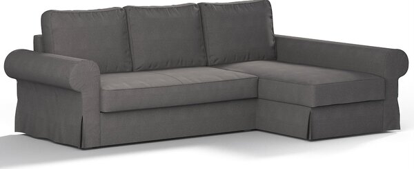Potah na pohovku IKEA Backabro rozkládací se šezlongem barva šedá látka pletený vzor