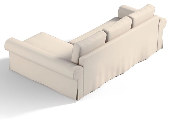 Potah na pohovku IKEA Backabro rozkládací se šezlongem barva béžová látka pletený vzor