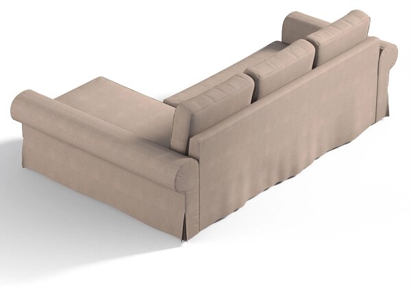 Potah na pohovku IKEA Backabro rozkládací se šezlongem barva béžová látka pletený vzor