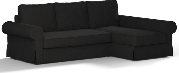 Potah na pohovku IKEA Backabro rozkládací se šezlongem barva černá látka pletený vzor