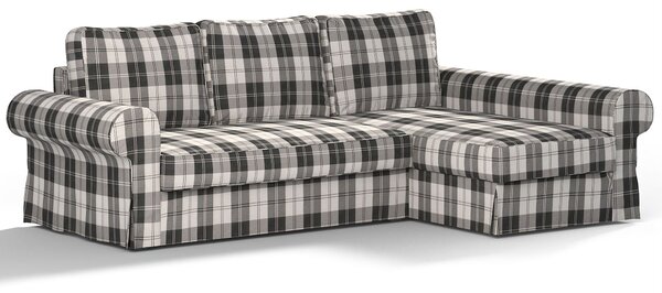 Potah na pohovku IKEA Backabro rozkládací se šezlongem barva černá látka pletený vzor, vzorované