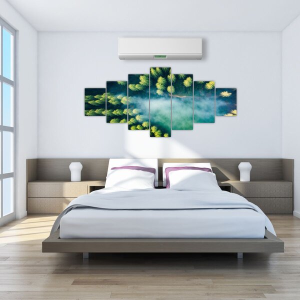 Obraz - Mlhou zahalený les (210x100 cm)