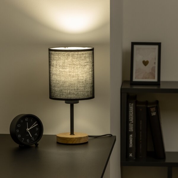 Brilagi - Stolní lampa NUBILA WOOD 1xE27/25W/230V dub/černá