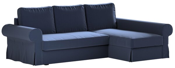 Potah na pohovku IKEA Backabro rozkládací se šezlongem barva tmavě modrá látka sametová