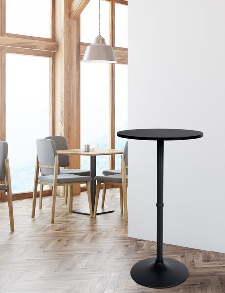 Barový stůl kulatý DS25199, černý / rám černý - v108 x Ø60 cm