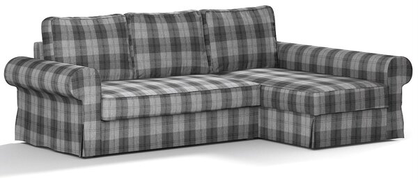 Potah na pohovku IKEA Backabro rozkládací se šezlongem barva šedá látka pletený vzor, vzorované