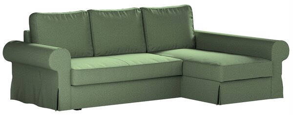 Potah na pohovku IKEA Backabro rozkládací se šezlongem barva zelená látka pletený vzor
