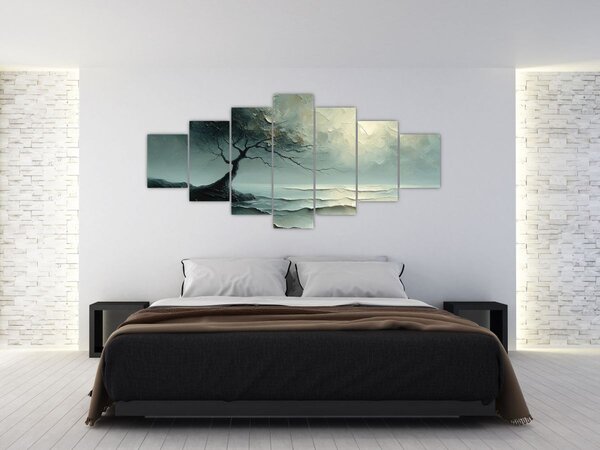 Obraz - Olejomalba stromu s oceánem (210x100 cm)