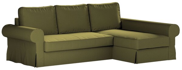 Potah na pohovku IKEA Backabro rozkládací se šezlongem barva zelená látka pletený vzor