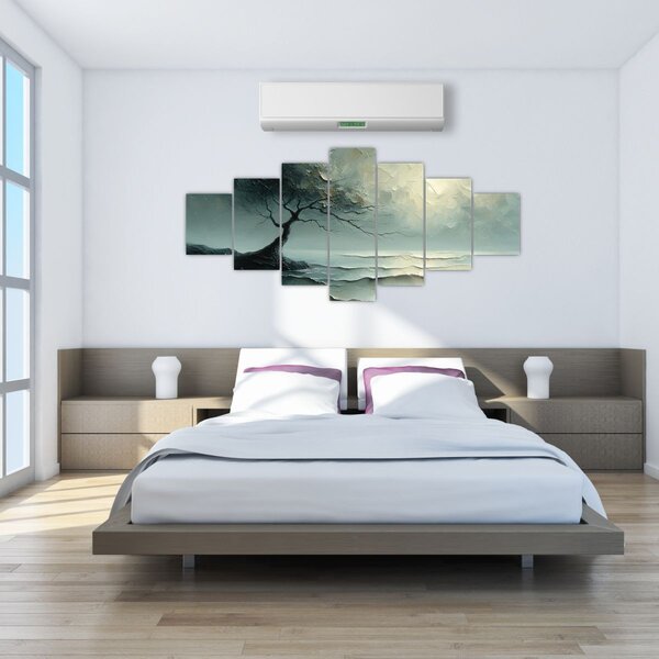 Obraz - Olejomalba stromu s oceánem (210x100 cm)