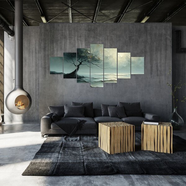 Obraz - Olejomalba stromu s oceánem (210x100 cm)