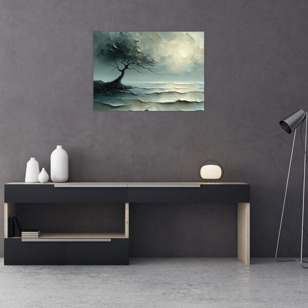 Obraz - Olejomalba stromu s oceánem (70x50 cm)