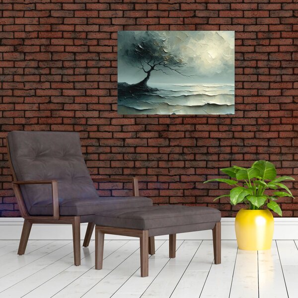 Obraz - Olejomalba stromu s oceánem (70x50 cm)