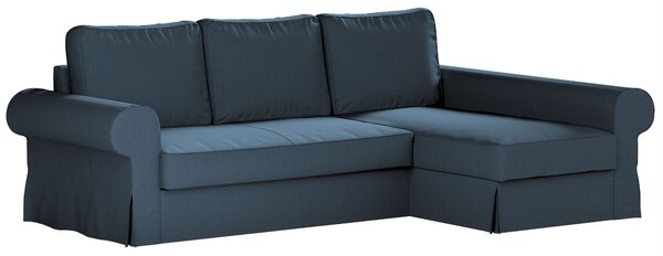 Potah na pohovku IKEA Backabro rozkládací se šezlongem barva modrá látka pletený vzor