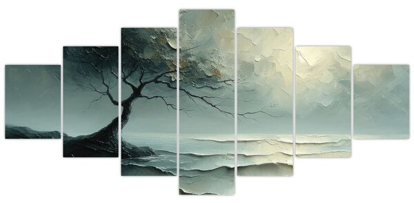 Obraz - Olejomalba stromu s oceánem (210x100 cm)