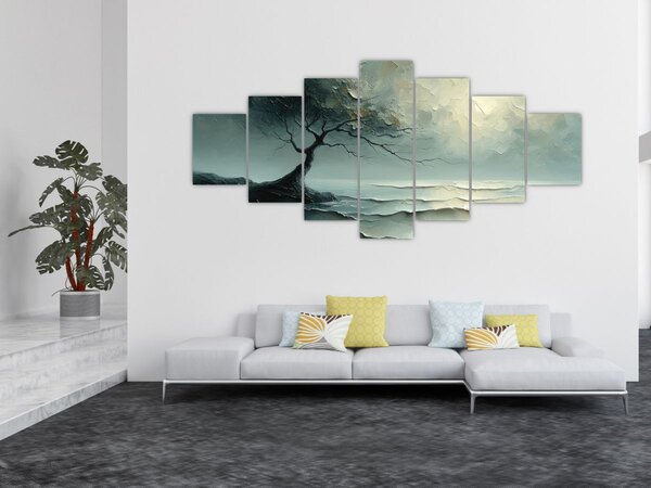 Obraz - Olejomalba stromu s oceánem (210x100 cm)
