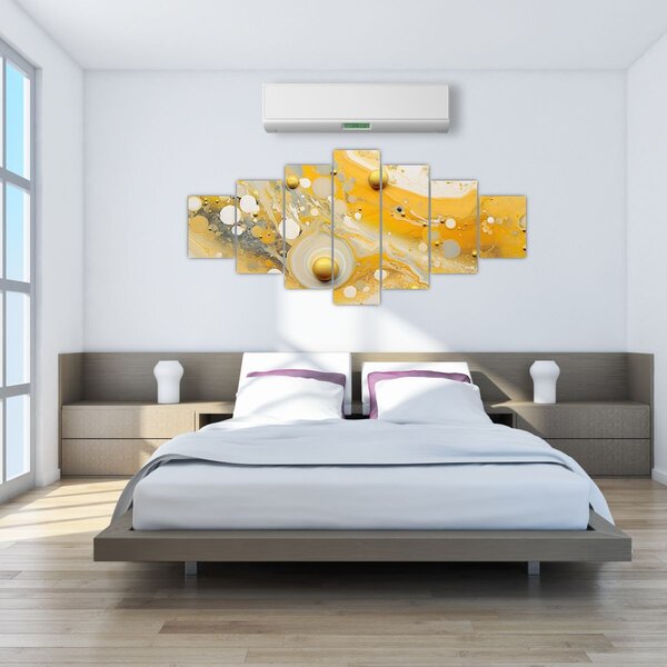 Obraz - Abstraktní pozadí se zlatým dekorem (210x100 cm)