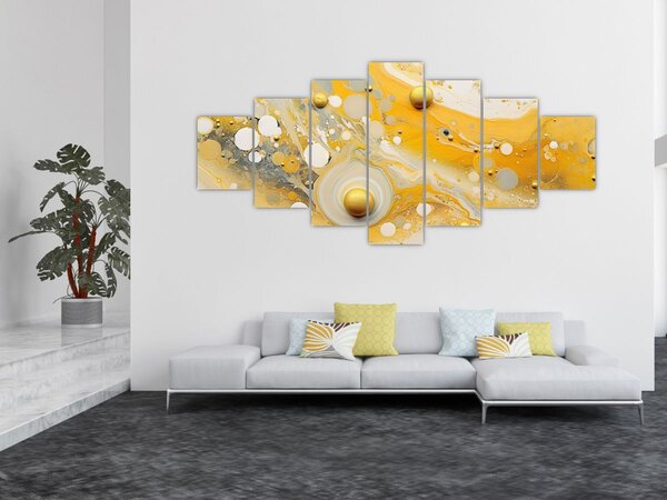Obraz - Abstraktní pozadí se zlatým dekorem (210x100 cm)