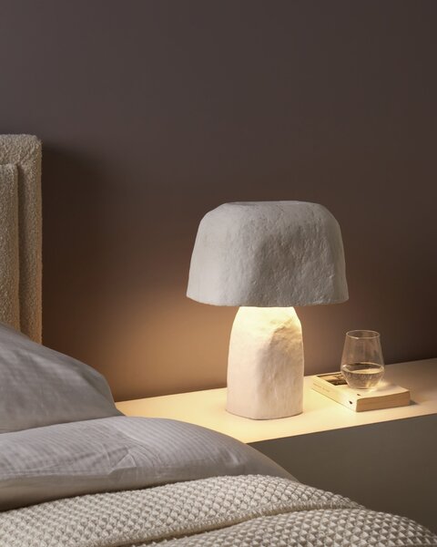Stolní lampa CARRASCO Papírmaš Bílá