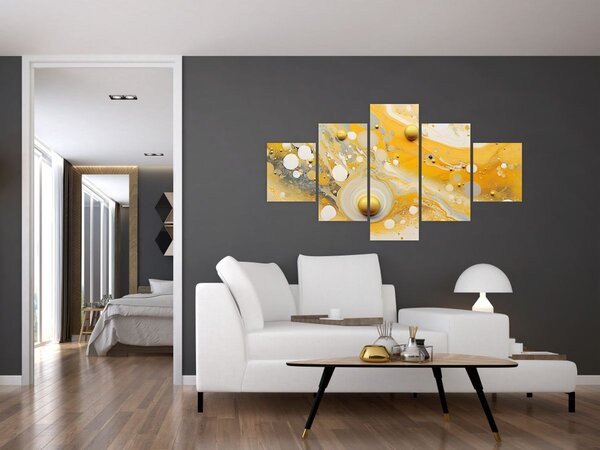 Obraz - Abstraktní pozadí se zlatým dekorem (125x70 cm)