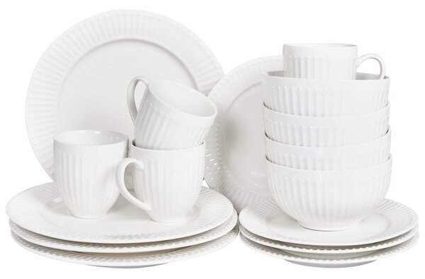 Sada 16 kusů nádobí COWSLIP Porcelán Bílá