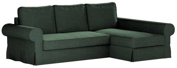 Potah na pohovku IKEA Backabro rozkládací se šezlongem barva zelená látka pletený vzor