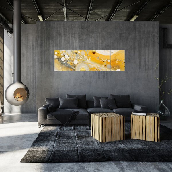 Obraz - Abstraktní pozadí se zlatým dekorem (170x50 cm)