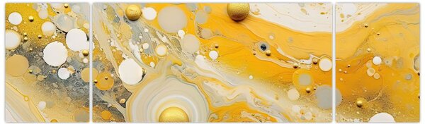 Obraz - Abstraktní pozadí se zlatým dekorem (170x50 cm)