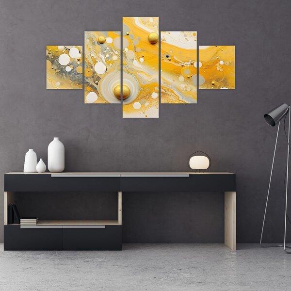 Obraz - Abstraktní pozadí se zlatým dekorem (125x70 cm)