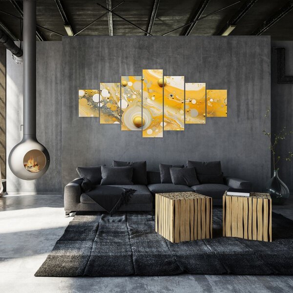 Obraz - Abstraktní pozadí se zlatým dekorem (210x100 cm)